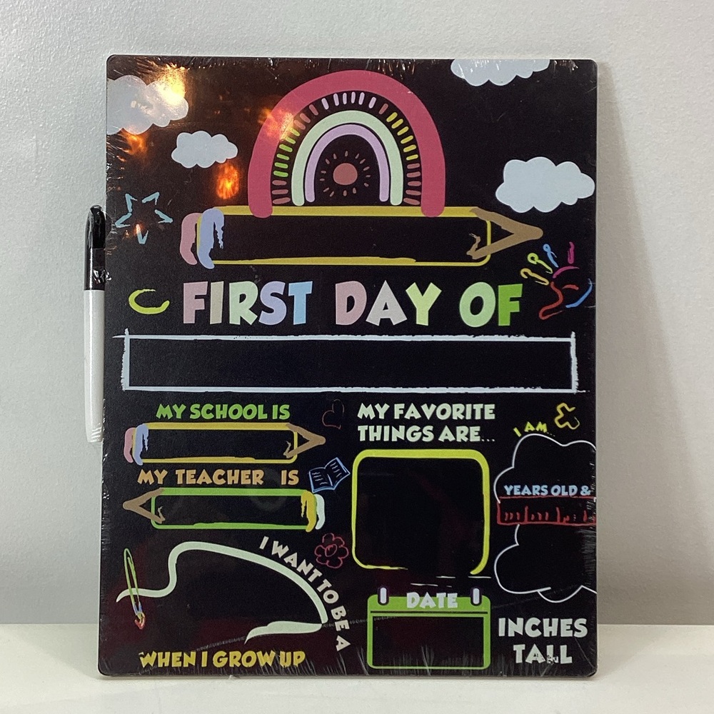 NEW Colorful Double-Sided First and Last Day of School Chalkboard with Marker